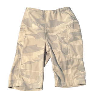 LIGHT GRAY CAMO BIKER SHORTS